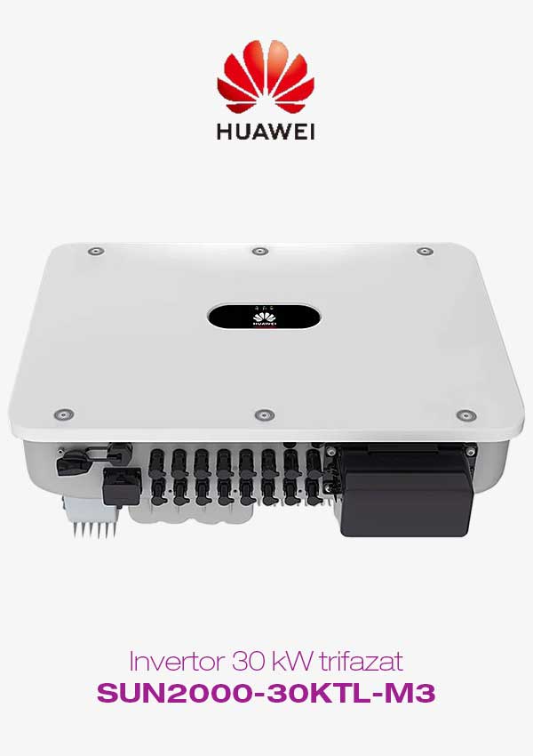 Invertor 30 kW trifazat Huawei SUN2000-30KTL-M3, Wlan, 4G este un invertor on-grid trifazat care utilizează topologia de circuit în trei trepte.