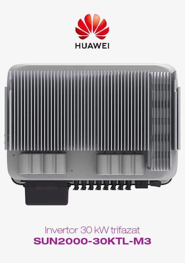 Invertor 30 kW trifazat Huawei SUN2000-30KTL-M3, Wlan, 4G este un invertor on-grid trifazat care utilizează topologia de circuit în trei trepte.
