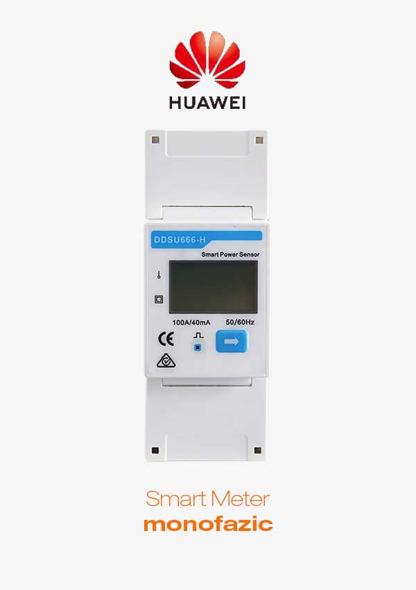 Smart Meter monofazic Huawei DDSU666-H este un contor bidirecțional monofazat utilizat în vederea gestionării inteligente a energiei.