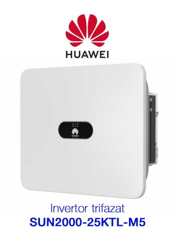 Invertor 25 KW trifazat Huawei SUN 2000-25KTL-M5 (25 kW) este un invertor trifazat de ultima generație echipat cu un sistem special de securitate care previne defectarea arcului în caz de deteriorare a sistemului. Creșterea randamentului invertorului este posibilă prin folosirea unui optimizator Huawei.